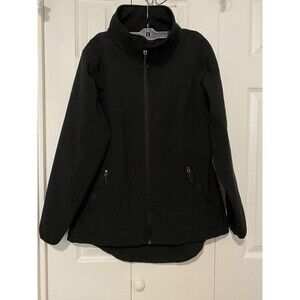 Elements Athleisure Gathered Back Athletic Womens Jacket Full Zip  XL  - Black